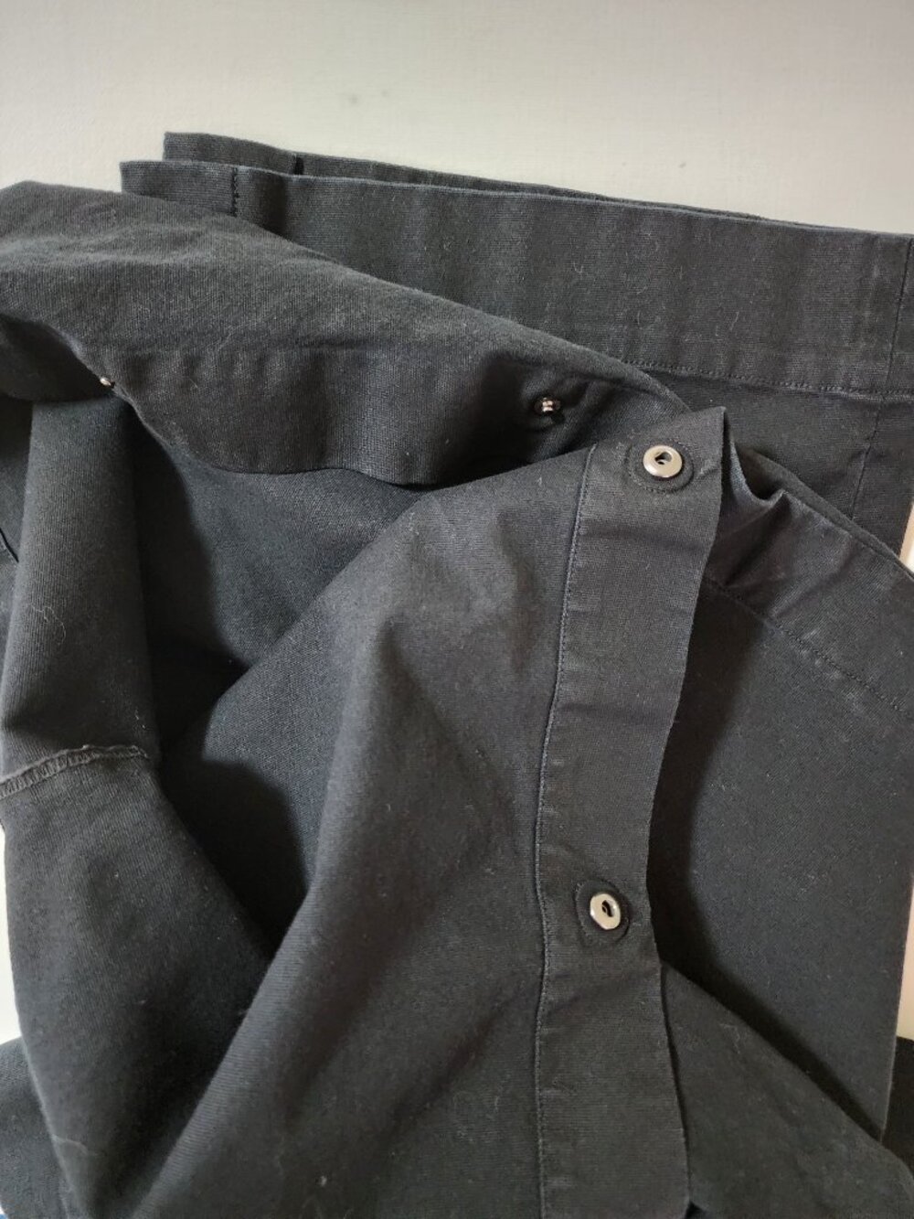 COS Black Cotton Stretch Ponte Knit Snap Side Wide Leg Crop - Picture 7 of 9